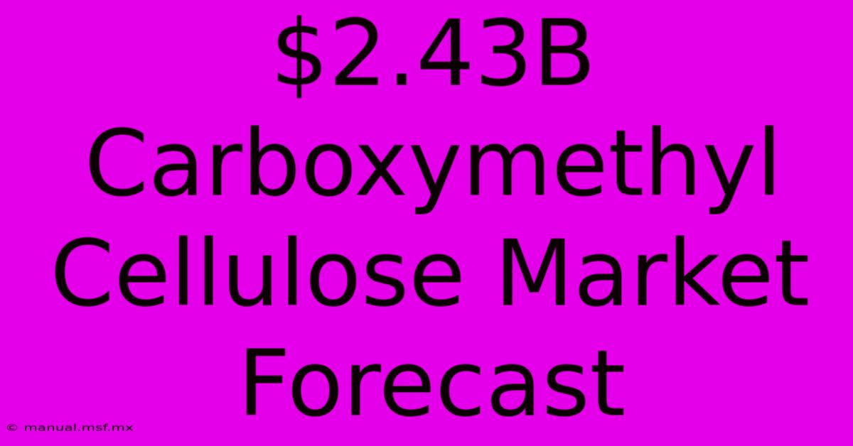 $2.43B Carboxymethyl Cellulose Market Forecast