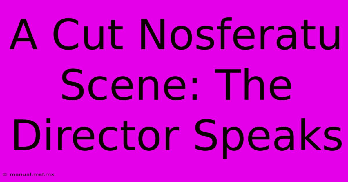 A Cut Nosferatu Scene: The Director Speaks