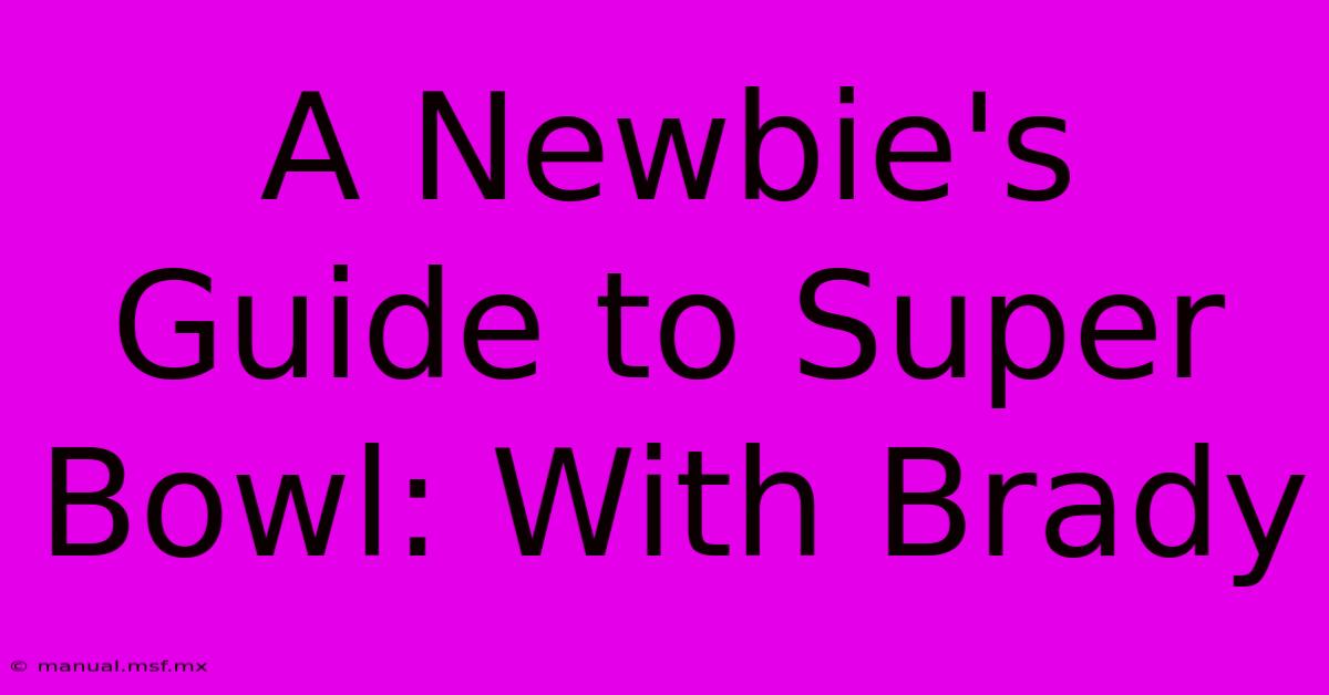 A Newbie's Guide To Super Bowl: With Brady