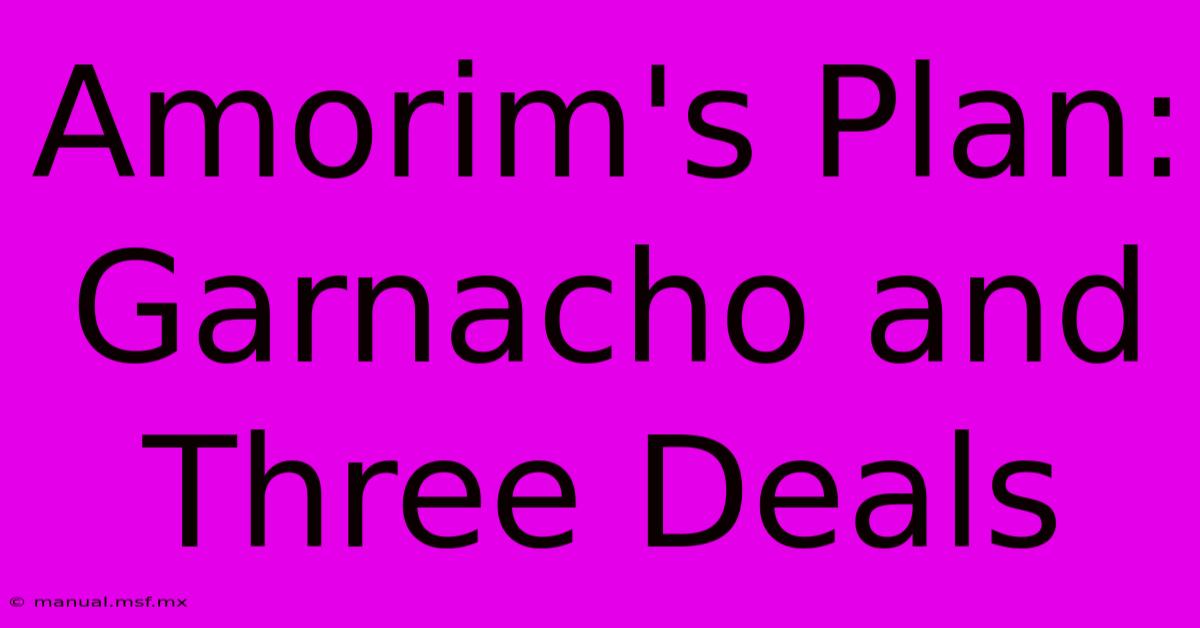 Amorim's Plan: Garnacho And Three Deals