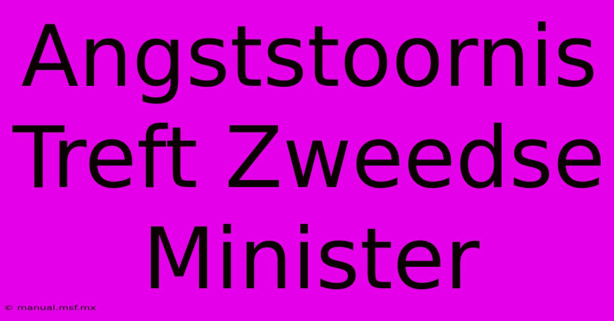 Angststoornis Treft Zweedse Minister