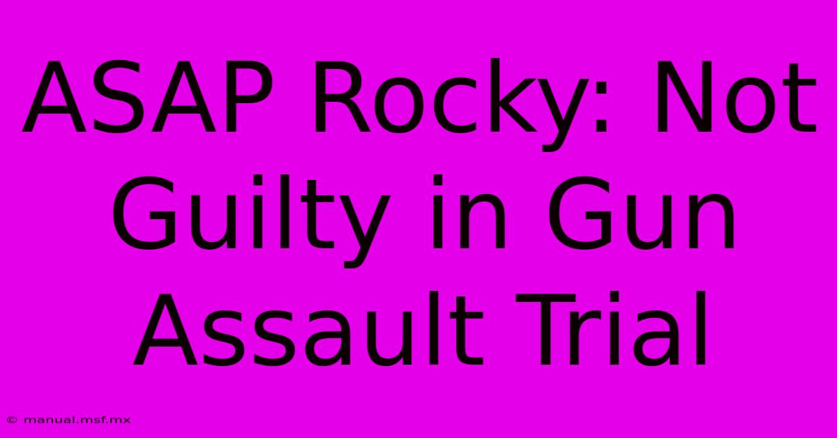 ASAP Rocky: Not Guilty In Gun Assault Trial