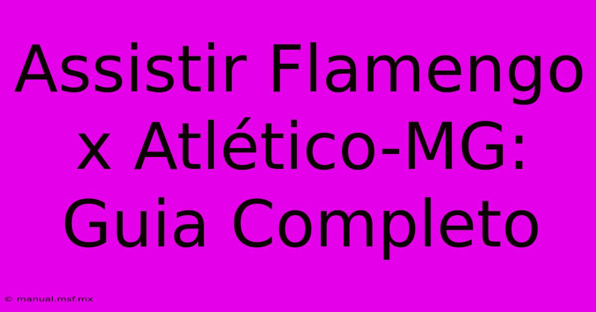 Assistir Flamengo X Atlético-MG: Guia Completo