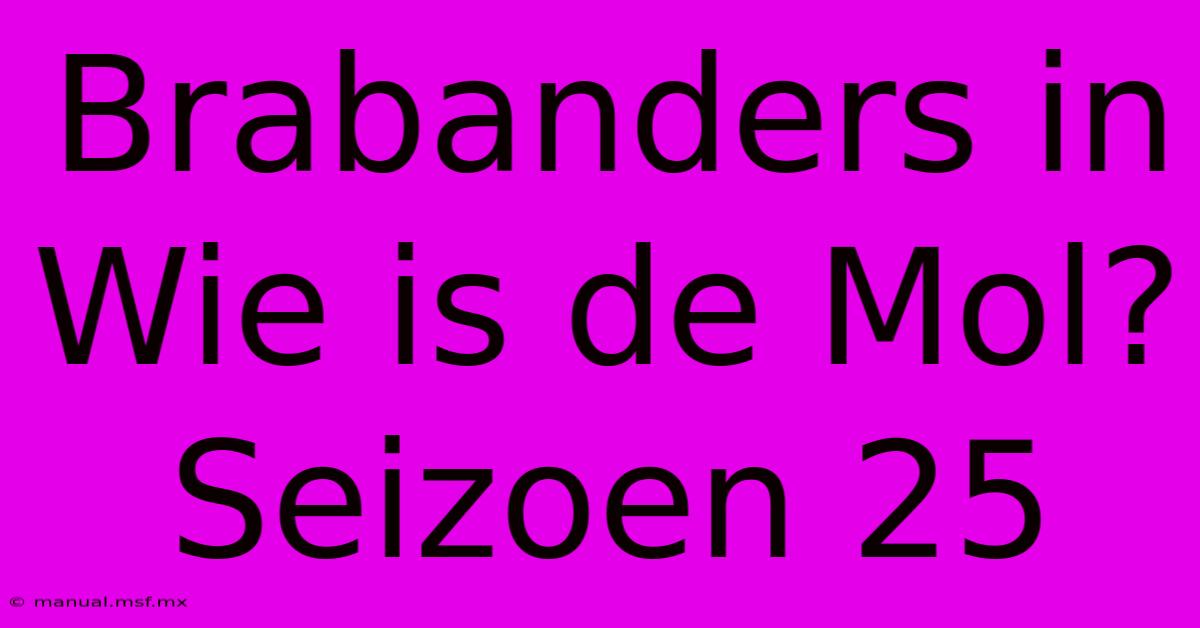 Brabanders In Wie Is De Mol? Seizoen 25