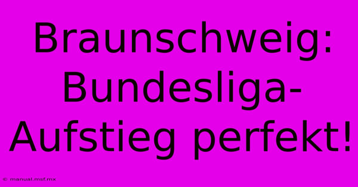 Braunschweig: Bundesliga-Aufstieg Perfekt!