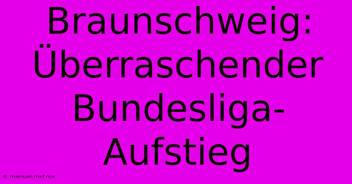 Braunschweig: Überraschender Bundesliga-Aufstieg