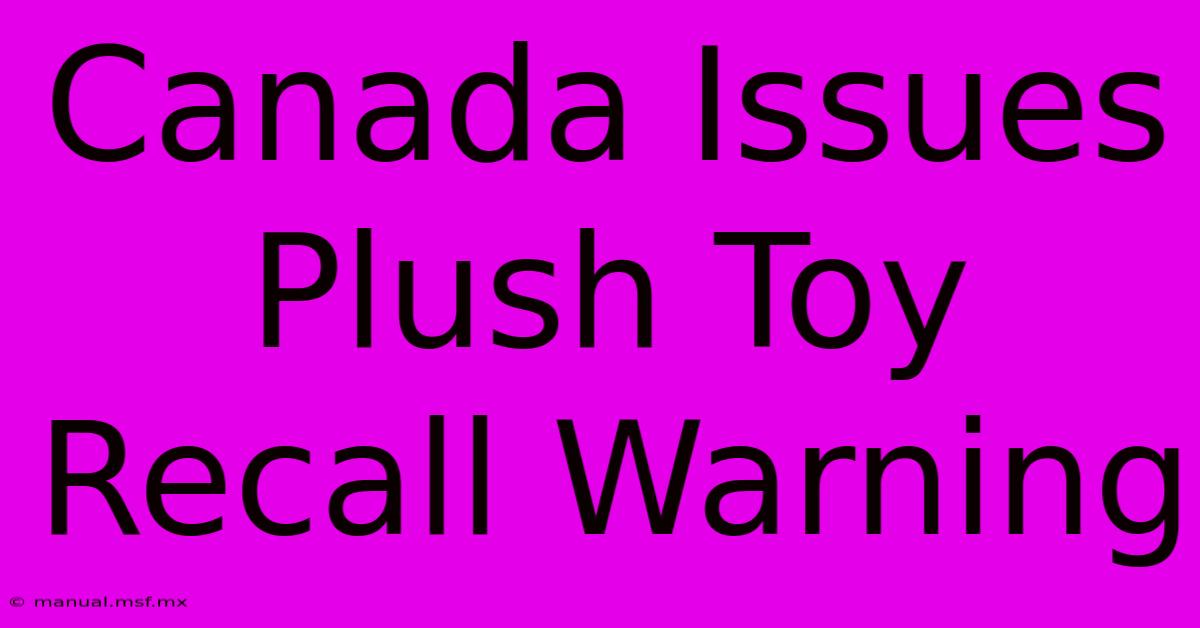 Canada Issues Plush Toy Recall Warning