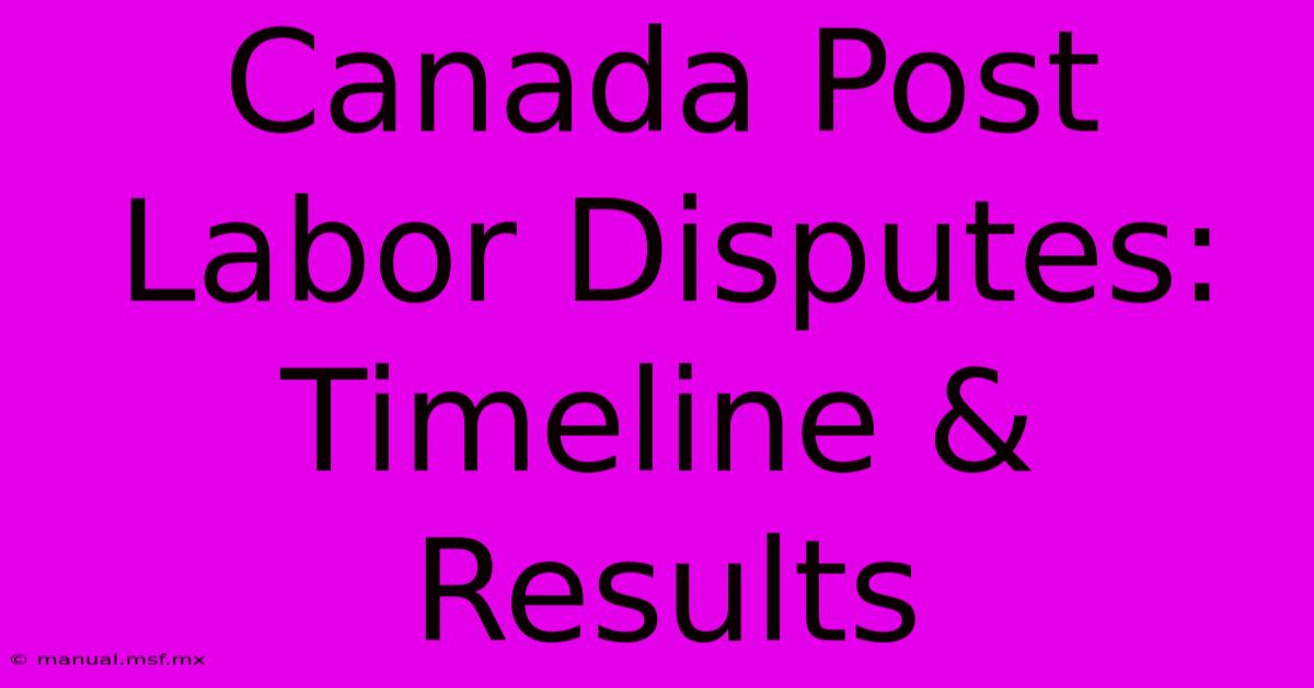 Canada Post Labor Disputes: Timeline & Results 