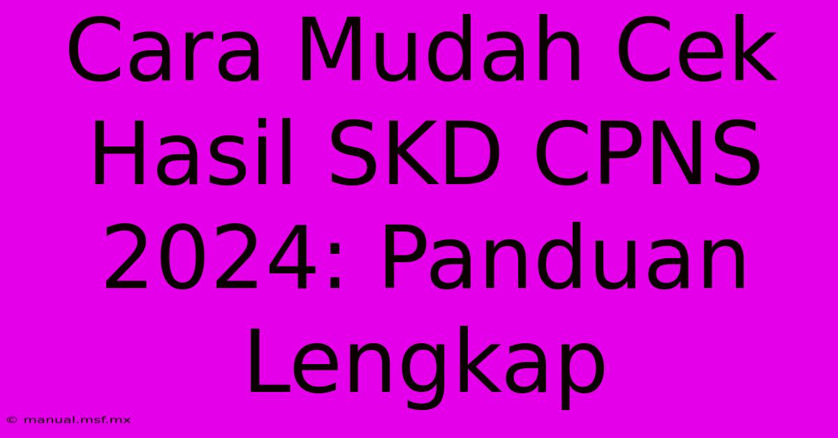 Cara Mudah Cek Hasil SKD CPNS 2024: Panduan Lengkap