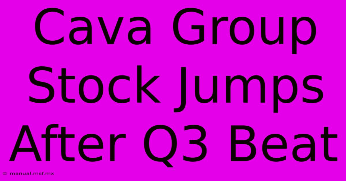 Cava Group Stock Jumps After Q3 Beat