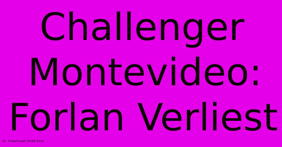 Challenger Montevideo: Forlan Verliest