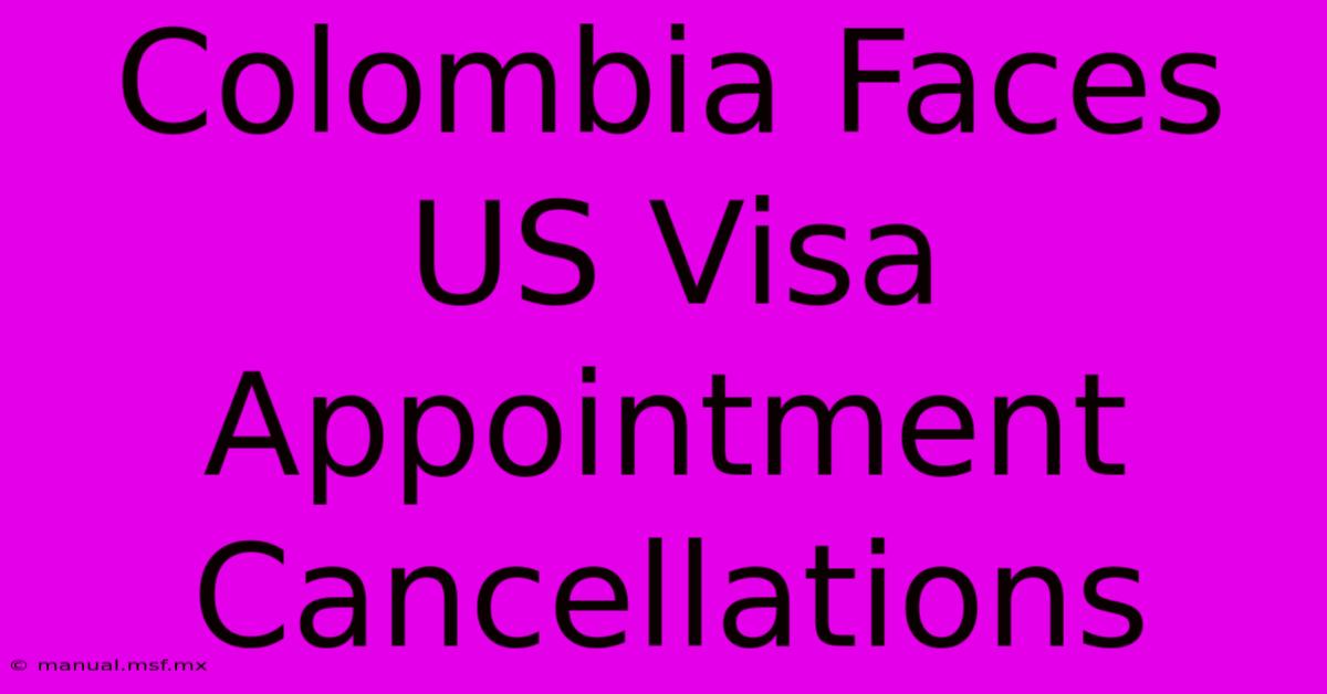 Colombia Faces US Visa Appointment Cancellations