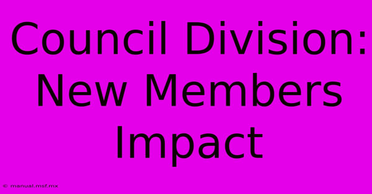 Council Division: New Members Impact