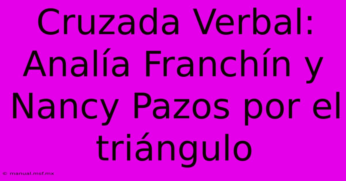 Cruzada Verbal: Analía Franchín Y Nancy Pazos Por El Triángulo 