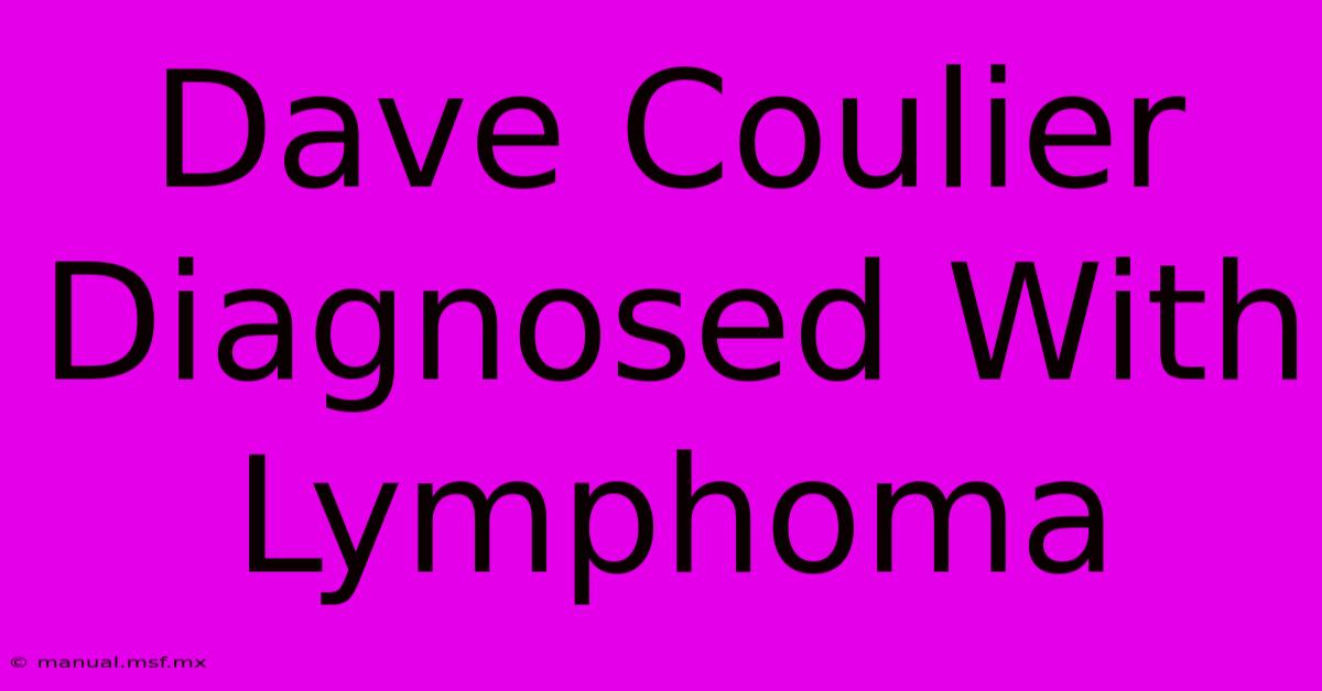 Dave Coulier Diagnosed With Lymphoma