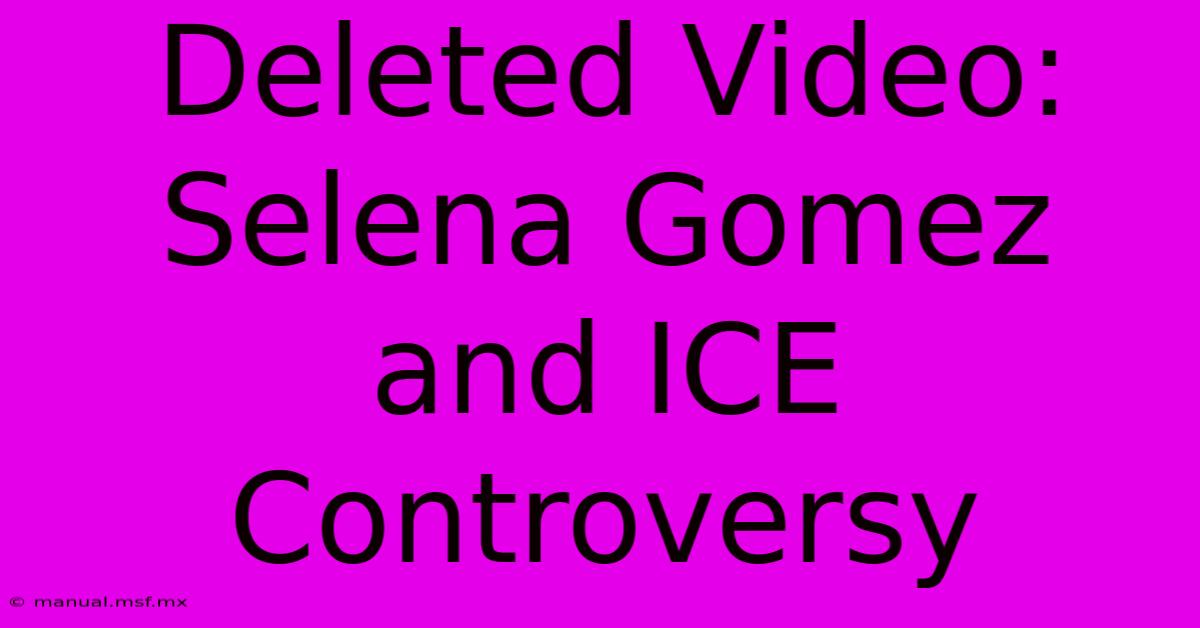 Deleted Video: Selena Gomez And ICE Controversy