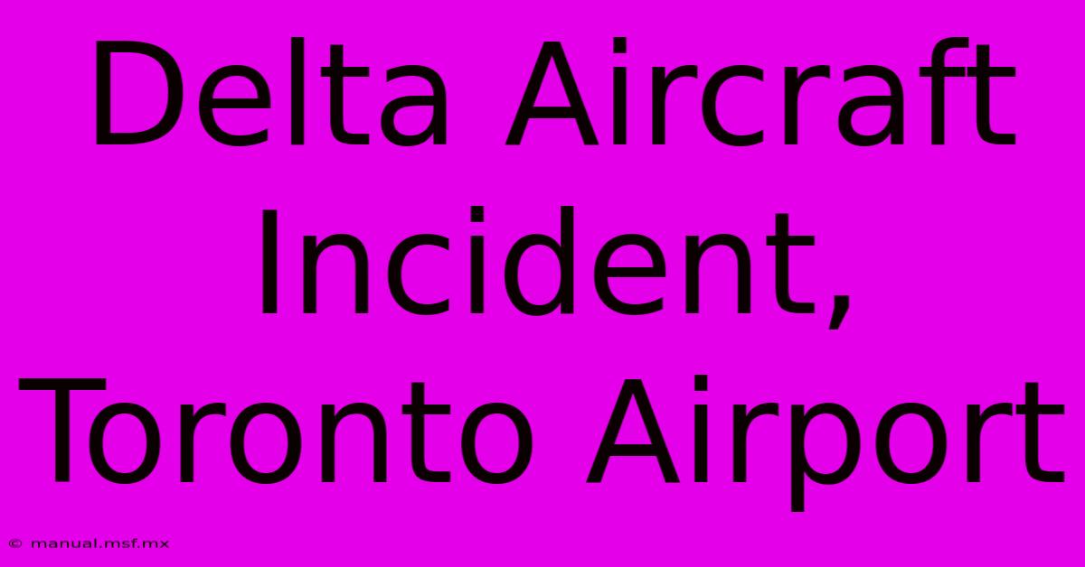 Delta Aircraft Incident, Toronto Airport