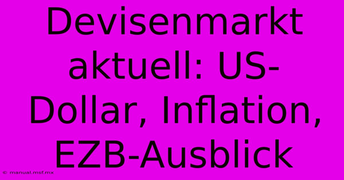 Devisenmarkt Aktuell: US-Dollar, Inflation, EZB-Ausblick