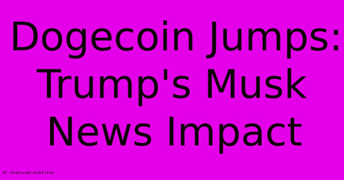 Dogecoin Jumps: Trump's Musk News Impact