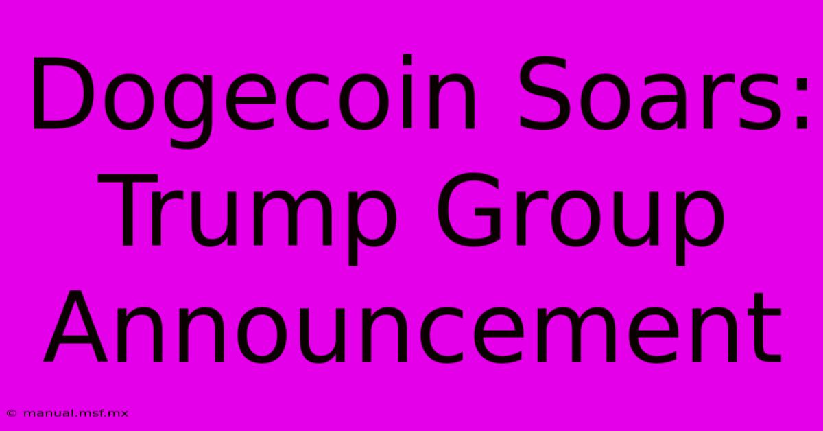 Dogecoin Soars: Trump Group Announcement 