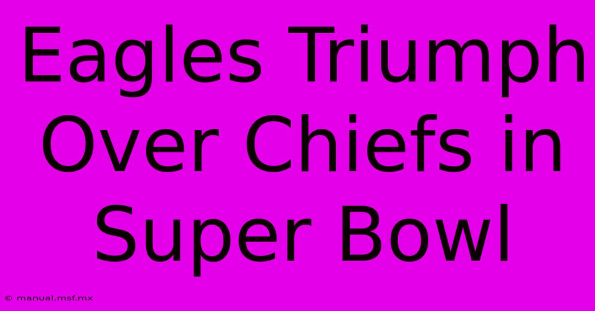 Eagles Triumph Over Chiefs In Super Bowl