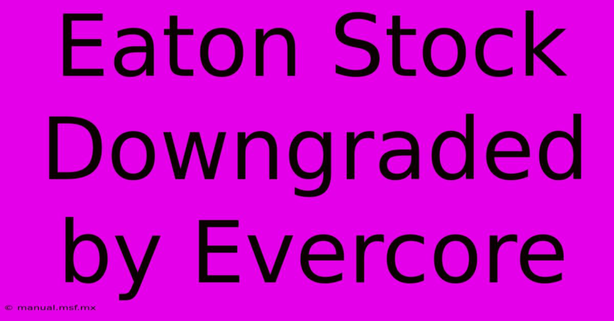 Eaton Stock Downgraded By Evercore