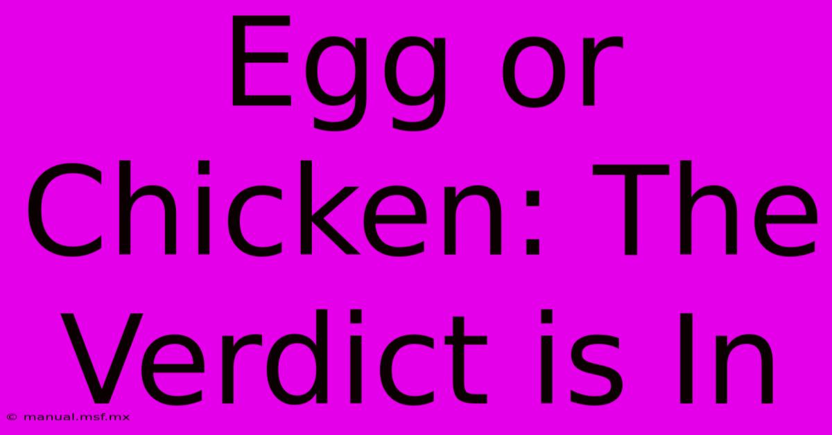 Egg Or Chicken: The Verdict Is In 