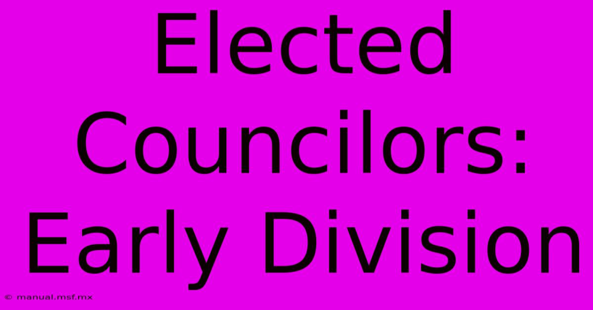 Elected Councilors: Early Division