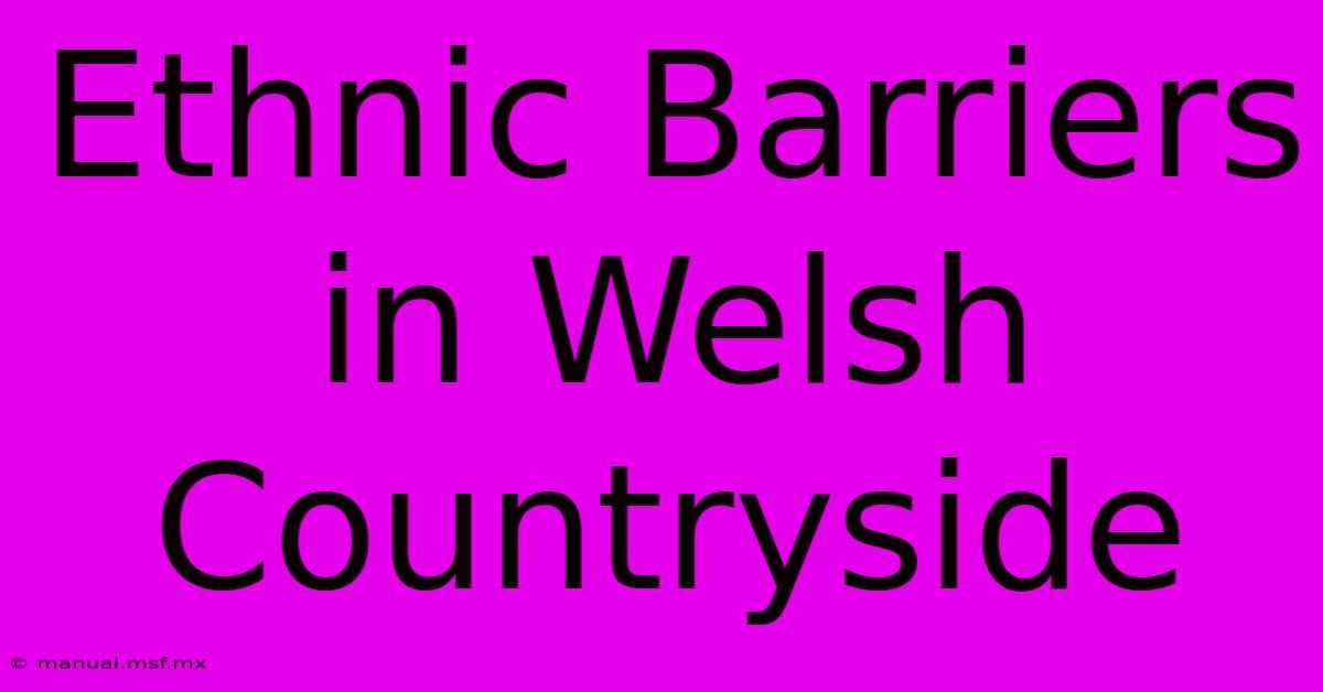 Ethnic Barriers In Welsh Countryside