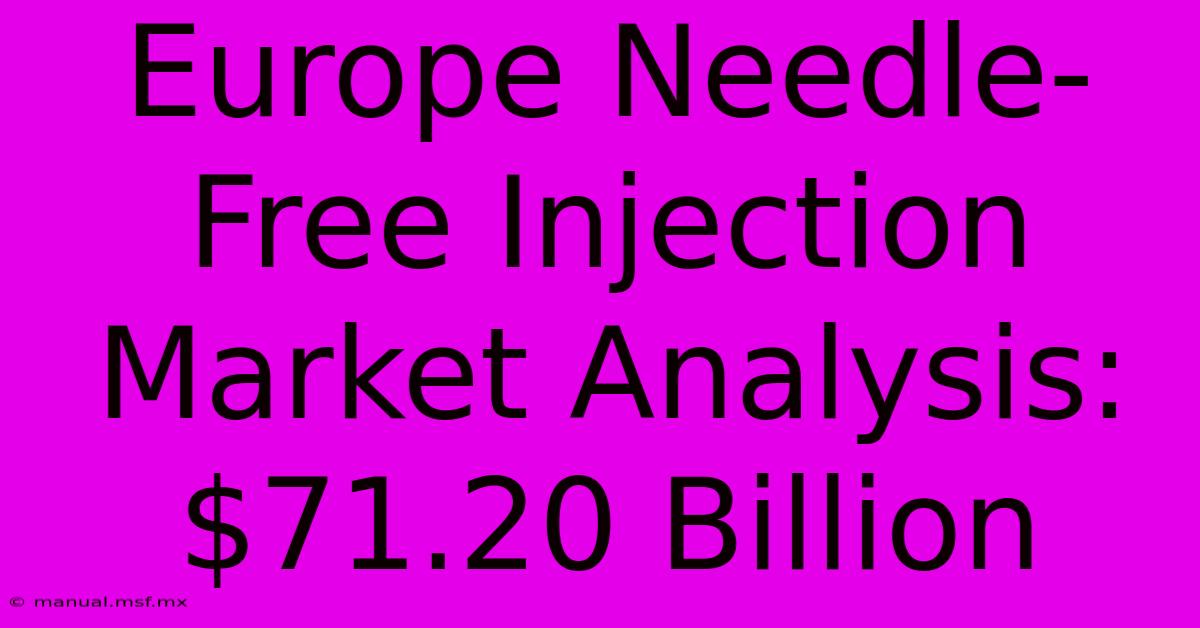 Europe Needle-Free Injection Market Analysis: $71.20 Billion