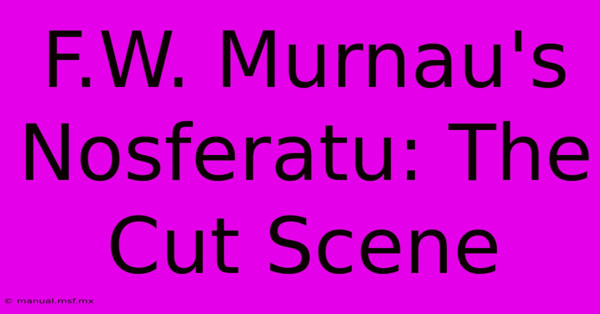 F.W. Murnau's Nosferatu: The Cut Scene