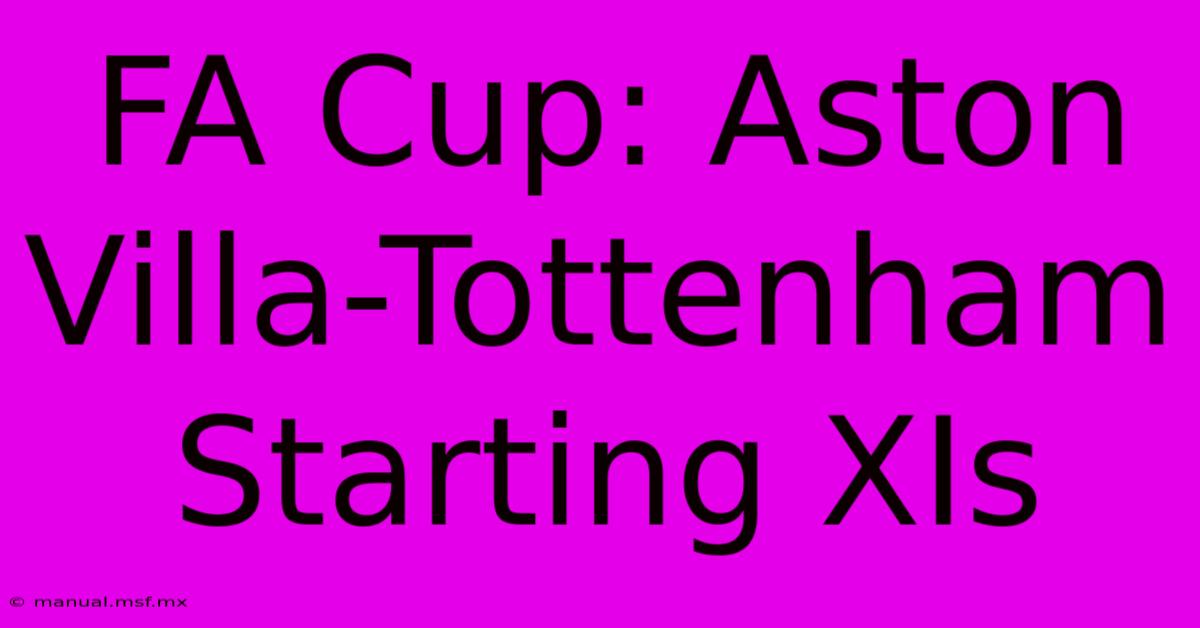 FA Cup: Aston Villa-Tottenham Starting XIs