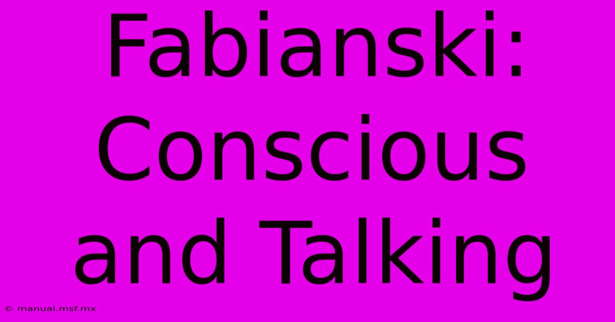 Fabianski: Conscious And Talking