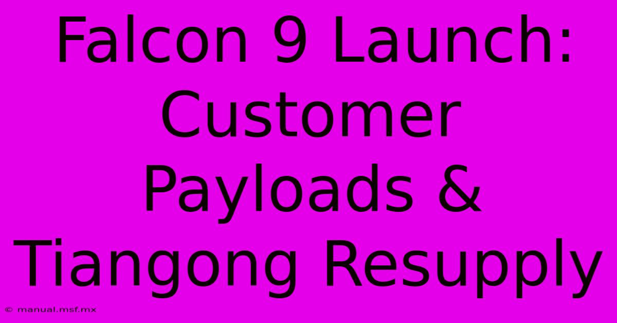 Falcon 9 Launch: Customer Payloads & Tiangong Resupply