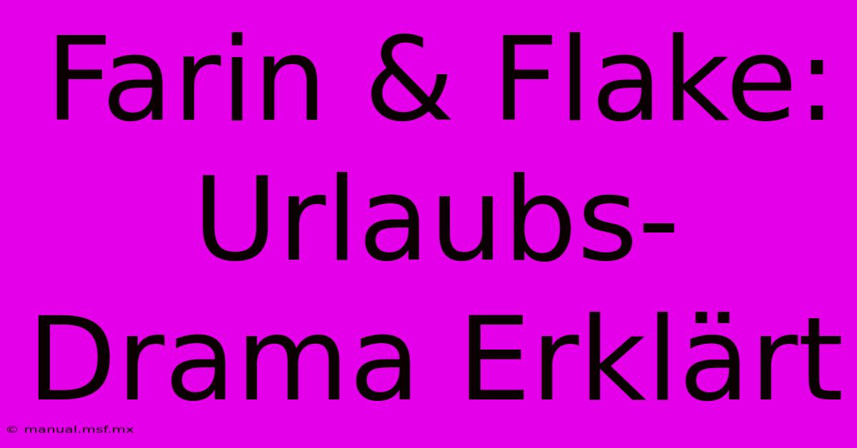 Farin & Flake: Urlaubs-Drama Erklärt 