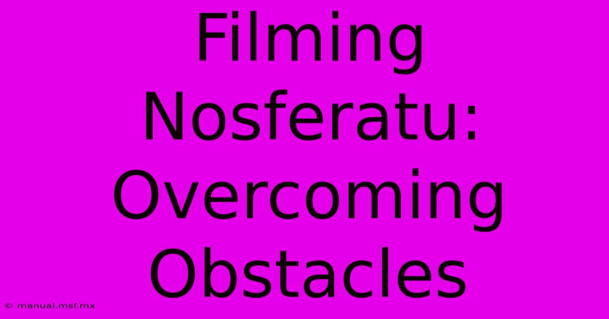 Filming Nosferatu: Overcoming Obstacles