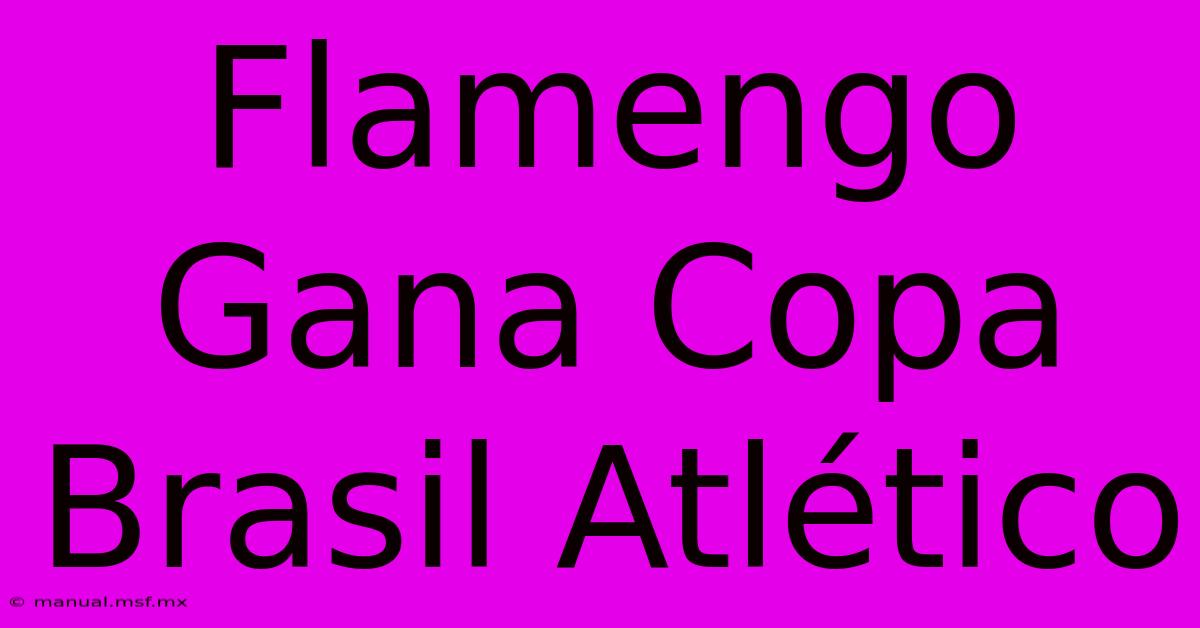 Flamengo Gana Copa Brasil Atlético