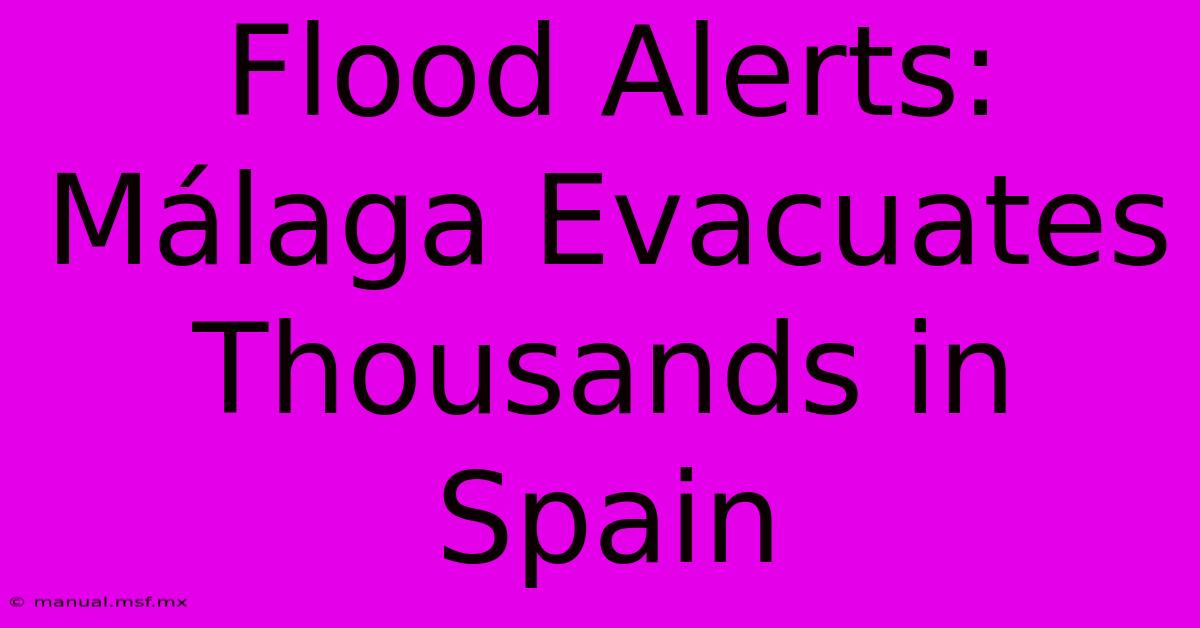 Flood Alerts: Málaga Evacuates Thousands In Spain