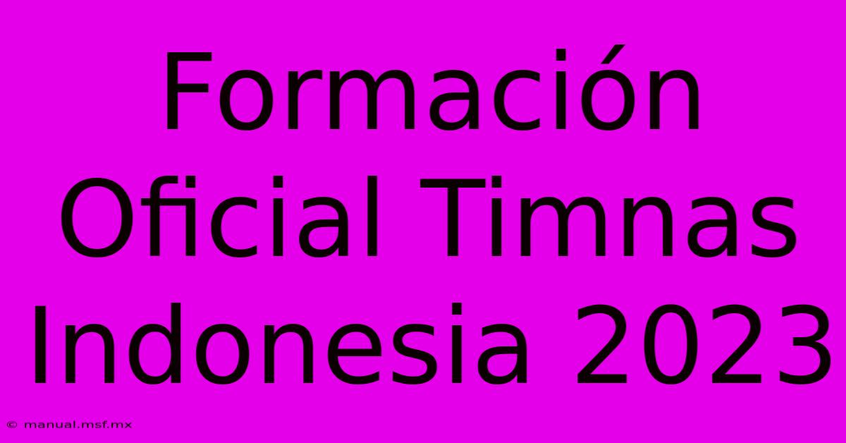 Formación Oficial Timnas Indonesia 2023