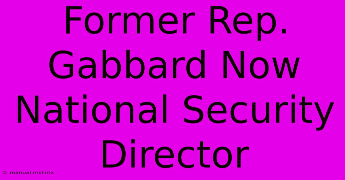 Former Rep. Gabbard Now National Security Director 