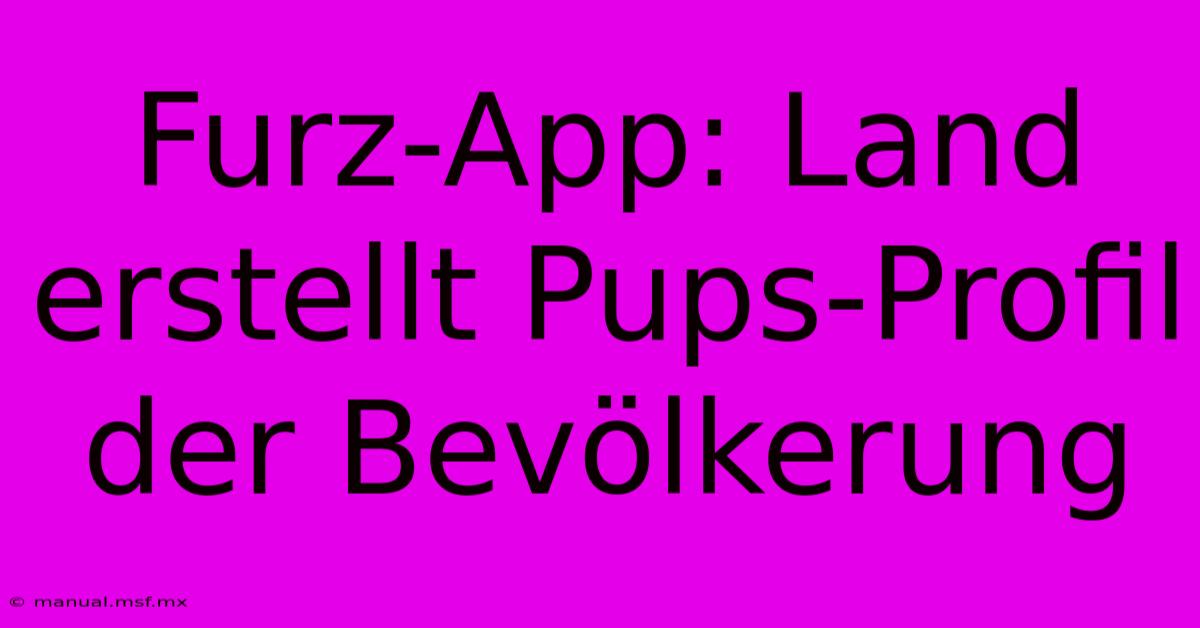 Furz-App: Land Erstellt Pups-Profil Der Bevölkerung