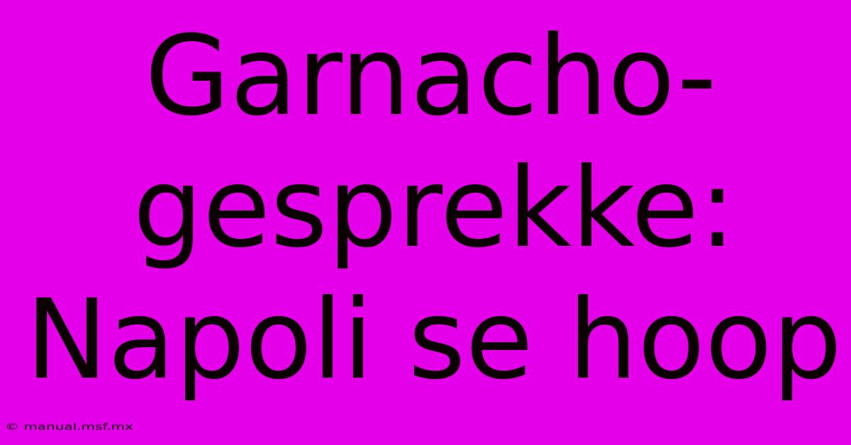 Garnacho-gesprekke: Napoli Se Hoop