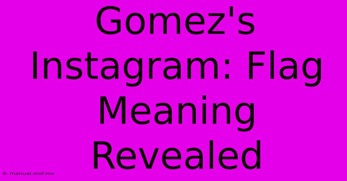 Gomez's Instagram: Flag Meaning Revealed