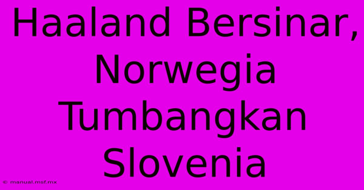 Haaland Bersinar, Norwegia Tumbangkan Slovenia 