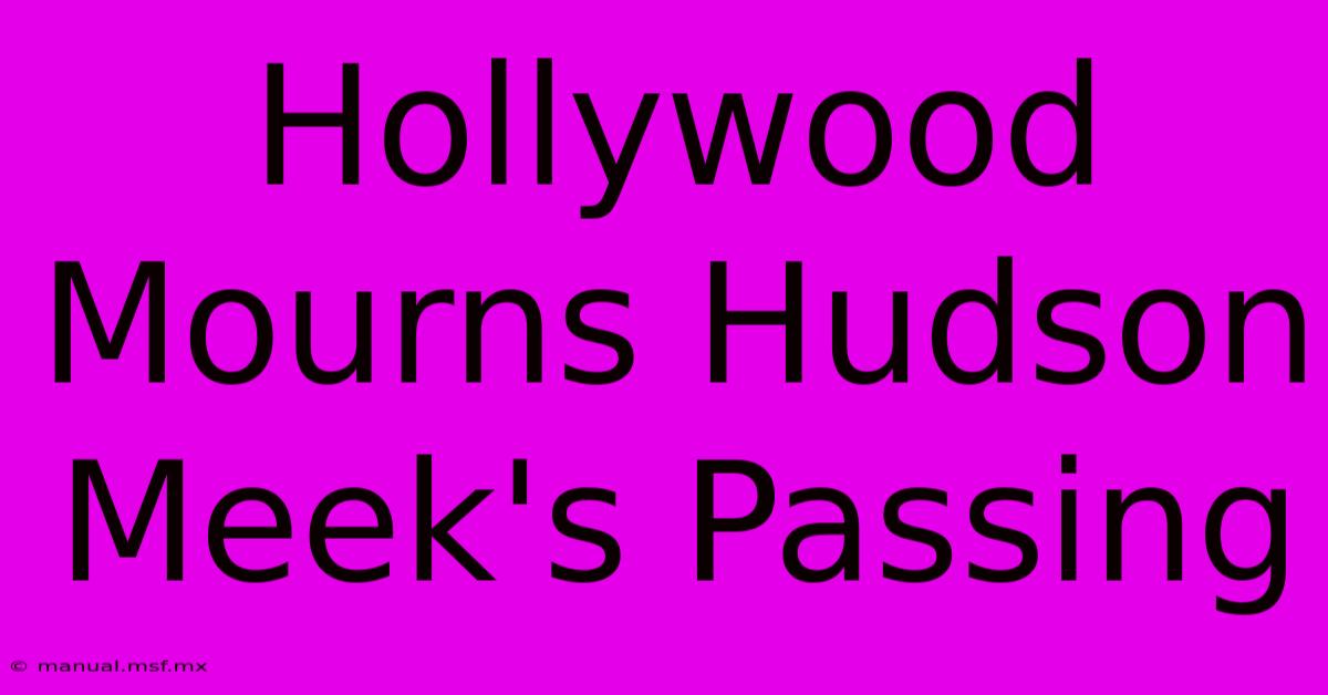 Hollywood Mourns Hudson Meek's Passing