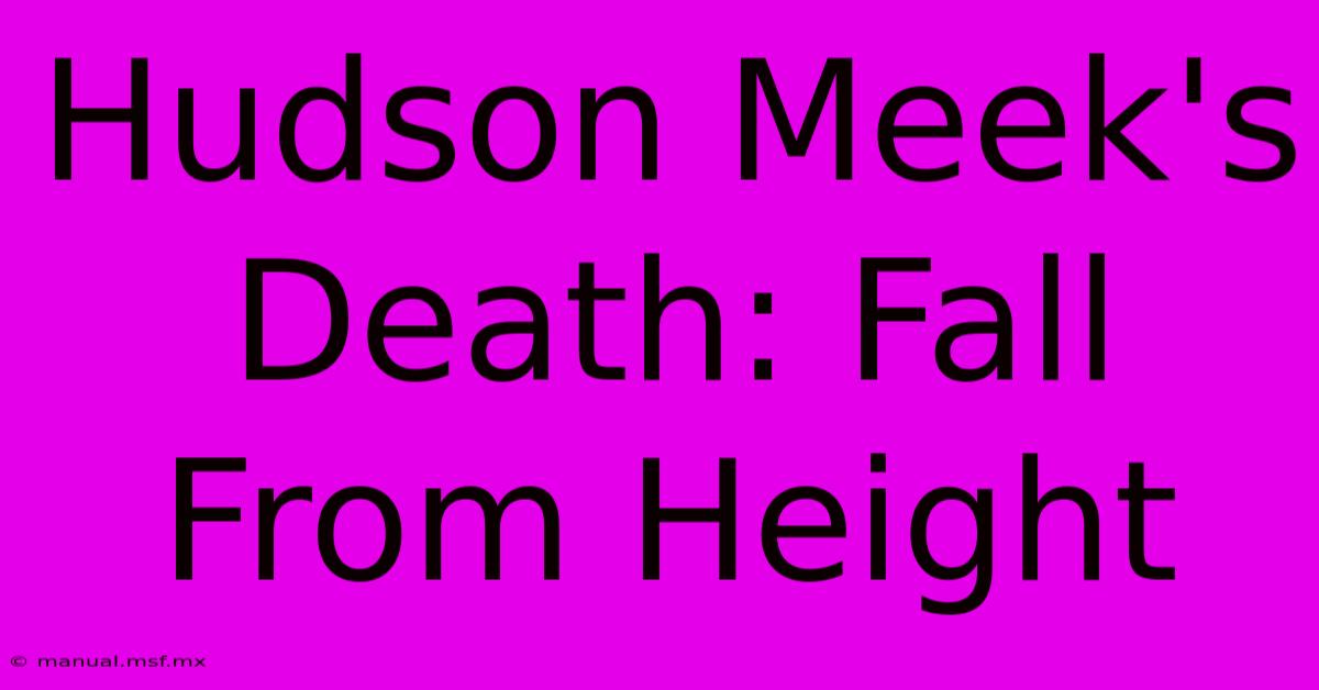 Hudson Meek's Death: Fall From Height