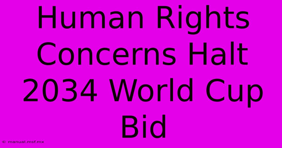 Human Rights Concerns Halt 2034 World Cup Bid 