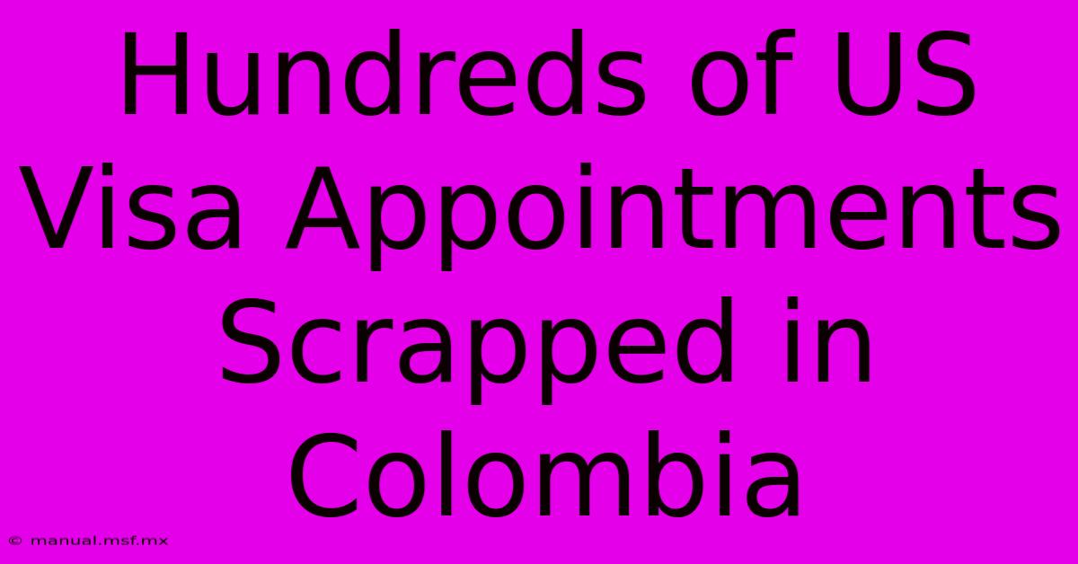 Hundreds Of US Visa Appointments Scrapped In Colombia