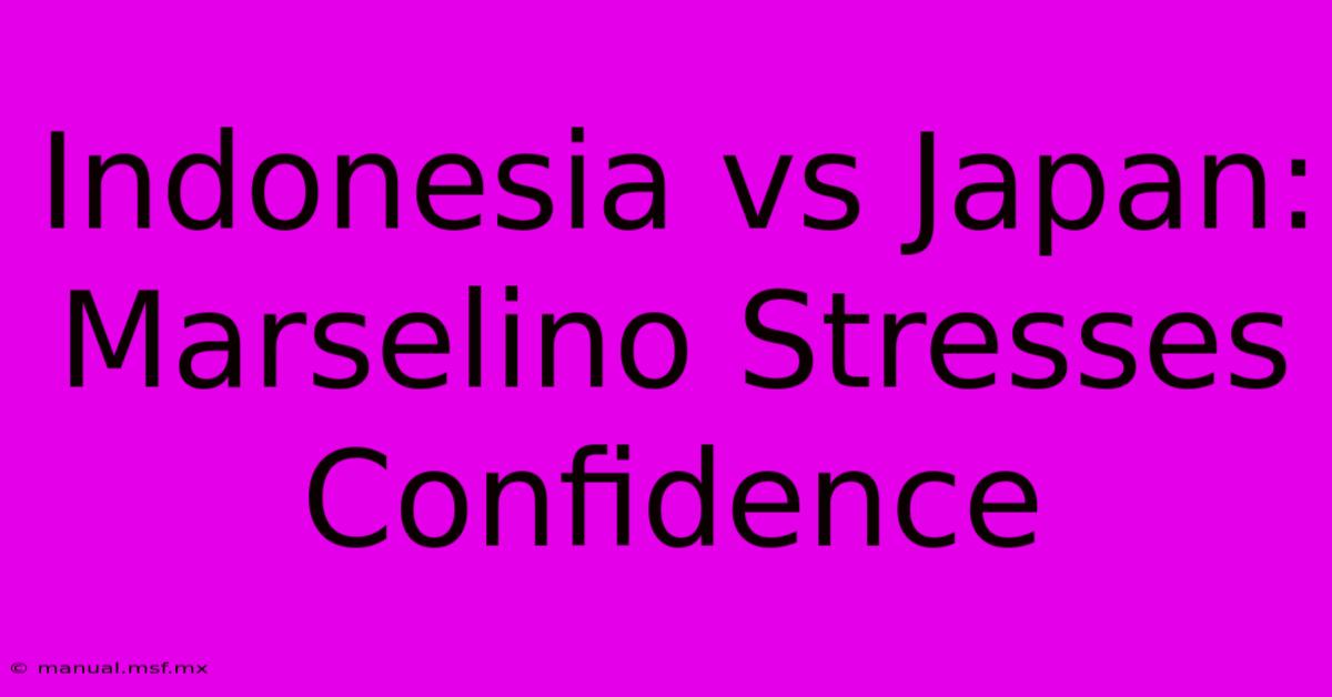 Indonesia Vs Japan: Marselino Stresses Confidence