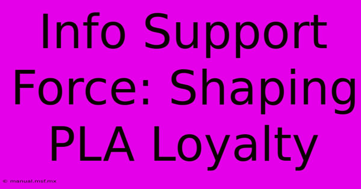 Info Support Force: Shaping PLA Loyalty